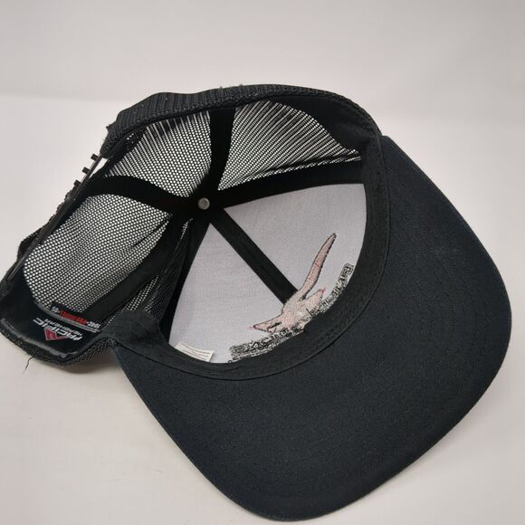 Foundations & Flat Work Snapback Trucker Hat Black OS Mesh Back Pacific Headwear - Picture 6 of 9